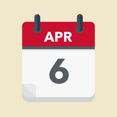 Calendar icon showing 6th April