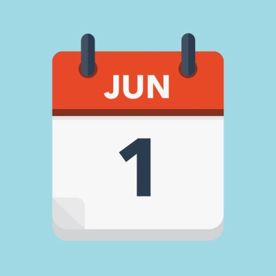 Calendar icon showing 1st June